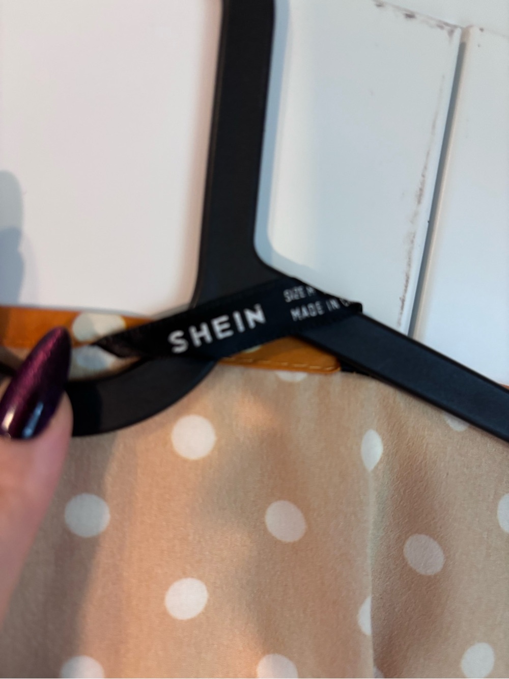 SHEIN Orange Polka Dot Satin Camisole - Picture 5 of 6